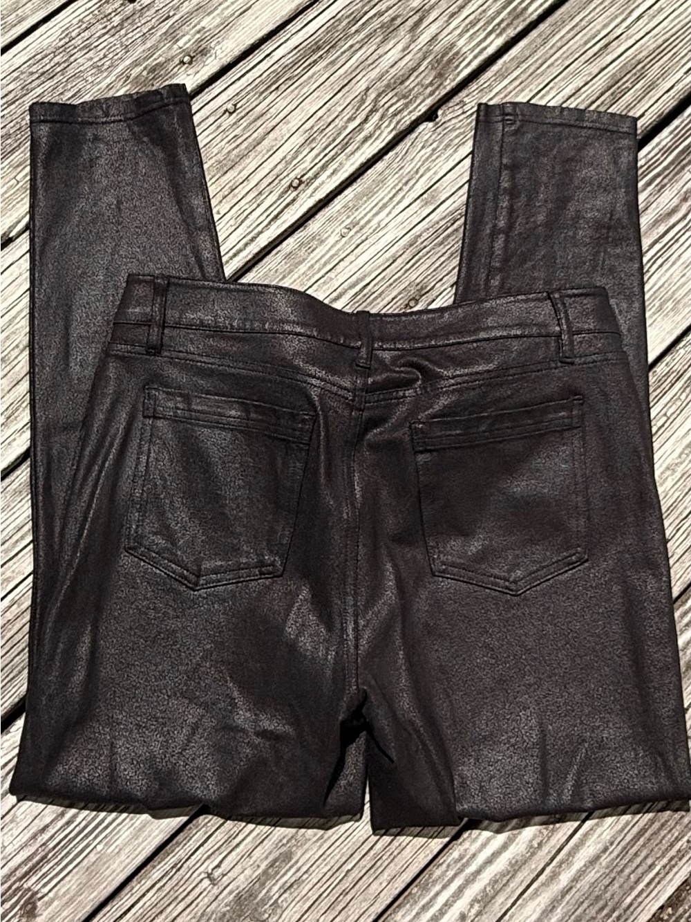 Ann Taylor Black Coated Skinny Pants - Picture 5 of 6
